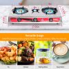 Gas Stove Electronic Ignition Cooktop Dual Fuel Gas Hob Stovetop Powered by NG/LPG with 3 Burners for Home Apartment Usage