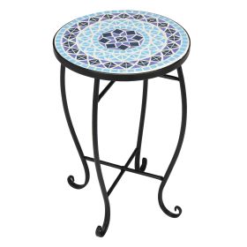 14in Mosaic Patterned Table, Round Table