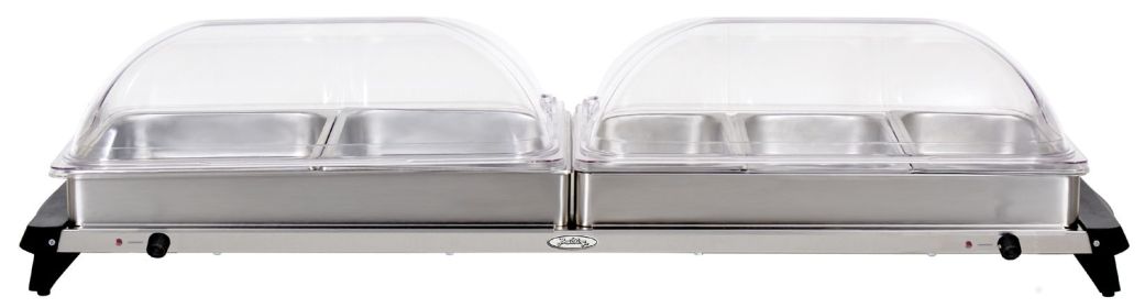 Professional Grand Buffet Server w/ Stainless Base & Rolltop Lids