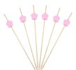 100 Pcs Bamboo Fruit Picks Fancy Cocktail Sticks Appetizer Toothpicks, Flower-3