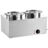 VEVOR Electric Soup Warmer, Two 6.34QT Stainless Steel Round Pot with 86~185 Fahrenheit Adjustable Temp