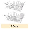 (2 pack) Stainless Steel Kitchen Dish Drying Rack and Drainer, Rust-Resistant Countertop Dish Rack Organizer for Plates, Bowls, Cups and Utensils