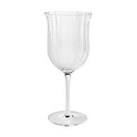 Colette 13-Ounce Scalloped White Wine Glass, Clear