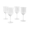 Colette 13-Ounce Scalloped White Wine Glasses, Clear, Set of 4