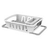 Expandable Kitchen Dish Drying Rack with Utensil Holder, Countertop Dish Drainer Rack for Plates, Cups and Kitchen Sink Organization, White
