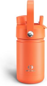 Kids Insualated Water Bottle with Straw - 12oz Stainless Steel Water Bottle with Dual Spouts, Leak-Proof, BPA-Free