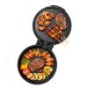Pizza Oven, 12 in Electric Pizza Maker, 1200W Electric Pizzas Cooker with Non-Stick Coating, 180° Open for Dual Side Baking,