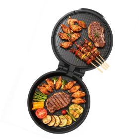 Pizza Oven, 12 in Electric Pizza Maker, 1200W Electric Pizzas Cooker with Non-Stick Coating, 180° Open for Dual Side Baking,