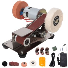 Mini Belt Sander, Electric Small Sander Knife Making Supplies, 7 Adjustable Speed Electric Knife Sharpener, Power Belt Grinder for Woodworking