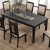 Contemporary Espresso Dining Table Mirror Insert 1pc Rectangle Table Kitchen Dining Room Furniture
