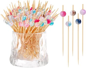 100 Pack Cocktail Picks Toothpicks for Appetizers, 4.7Inch Cocktail Picks for Drinks Bamboo Toothpicks Food Long Toothpicks for Martini party