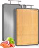 Cutting Boards for Kitchen - Food Grade Double Sided Pure Titanium& Bamboo Chopping Board with Handle