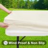 Rectangle Tablecloth, Elastic Fitted Flannel Backed Vinyl Tablecloths for 6ft Folding Tables, Waterproof Wipeable Table Covers for Indoor, Outdoor