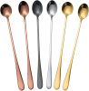 Stainless Steel Iced Cream Spoons - 9.5 Inch Dessert Teaspoons (Set of 6)