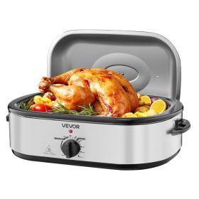 Roaster Oven, 18QT Electric Roaster Oven, 150-450 Fahrenheit Adjustable Temp Electric Roasting Pan with Self-Basting Lid, Cool-Touch Handle,