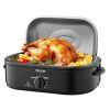 Roaster Oven, 18QT Fast-Cooking Turkey Roaster, 150-450 Fahrenheit Adjustable Temp Turkey Oven with Self-Basting Lid, Removable Pan