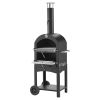 VEVOR Outdoor Pizza Oven, 12" Pellet Fire Ovens, 2-Layer Pizza Oven Wood Fired, Wood Burning Outdoor Pizza-Oven with 2 Removable Wheels