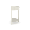 Artisan-Crafted Wave-Pattern Demi-Lune Console Table with Creamy White Finish