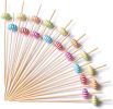 Cocktail Picks Handmade Bamboo Toothpicks 100ct 4.7" Multicolor Pumkin