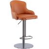 Black Titanium Stainless Steel Bar Stools,Grade Modern Leather Bar Chair with Backrest