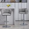 360° Fabric cover Swivel Bar Stools Set o