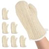 Set pf 3 Pairs Terry Cloth Oven Mitt 13 Inch. 6 Pack of Beige Kitchen Oven Mitts Heat Resistant. Durable Cotton Oven Gloves up to 500ºF. Machine Washa