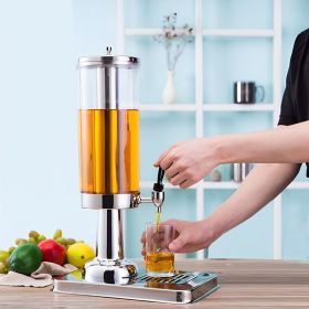 SOGA 3L Stainless Steel Beverage Dispenser – Dual Ice Cylinder Hot & Cold Water Jug, Durable Drink Container for Tea, Juice, or Coffee, Ideal for Home