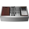 VEVOR Farmhouse Kitchen Sink, 304 Stainless Steel Drop-In Sinks, Single Bowl Basin with Ledge & Accessories, Household Dishwasher Sinks for Workstatio