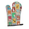 Lots of Red and White Jack Russell Terrier Oven Mitt Heat Resistant Thick Oven Mitt for Hot Pans and Oven, Kitchen Mitt Protect Hands