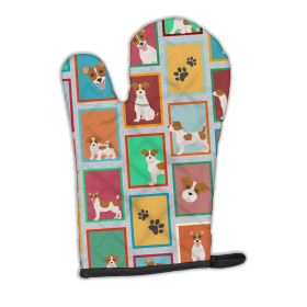 Lots of Red and White Jack Russell Terrier Oven Mitt Heat Resistant Thick Oven Mitt for Hot Pans and Oven, Kitchen Mitt Protect Hands