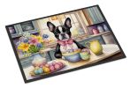 Decorating Easter Boston Terrier Doormat Front Door Mat Indoor Outdoor Rugs for Entryway, Non Slip Washable Low Pile, 24H X 36W