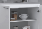 Napoles 2 Utility Sink with Cabinet, Stainless Steel Countertop, Interior Shelf-White