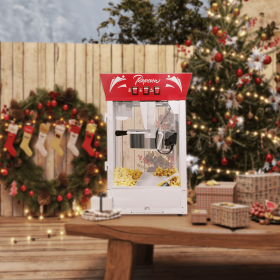Commercial Popcorn MAKER Machine, 12 Ounce Kettle Stainless Steel Popcorn Maker with Tempered Glass, Warming Deck