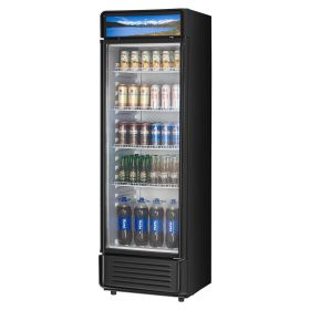 VEVOR Commercial Merchandiser Refrigerator, 13.3 CU.FT Glass Door Display Refrigerator