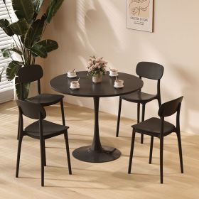 Modern Round Dining Table, ∅31.5'' Kitchen Dining Room Furniture, Coffee Table, Leisure Table, Living Room Table, Black, Christmas Gifts