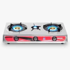 Gas Stove Electronic Ignition Cooktop Dual Fuel Gas Hob Stovetop Powered by NG/LPG with 3 Burners for Home Apartment Usage