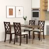 Dining Chair Set of 2 Wood Kitchen Chairs with Upholstered Seat Cushion and Rubber Wood Legs