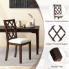 Dining Chair Set of 2 Wood Kitchen Chairs with Upholstered Seat Cushion and Rubber Wood Legs