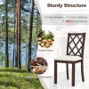 Dining Chair Set of 2 Wood Kitchen Chairs with Upholstered Seat Cushion and Rubber Wood Legs