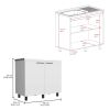 Napoles 2 Utility Sink with Cabinet, Stainless Steel Countertop, Interior Shelf-White