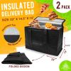 Black Insulated Food Delivery Bag 23 x 14.5 x 15 Inches, Insulated Grocery Bags with Zippered Top