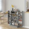 HOMCOM 41" Kitchen Pantry Storage Modern 2-Door Cabinet with 5-Tier Shelving 12 Spice Racks Adjustable Shelves Gray
