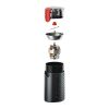 This 12oz stainless steel coffee mug features a built-in rechargeable battery that keeps beverages hot for up to 3 hours