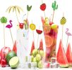 Food Cocktail Picks for Appetizers 100 Pcs Tropical Fruit Fancy Toothpicks Decor Fruit Sandwich Cupcake Skewers Picks for Restaurants or Buffets Party