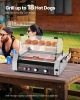 VEVOR Hot Dog Roller, 18 Hot Dog 7 Rollers, Stainless Steel Sausage Grill Cooker, 1050W Commercial Hot Dog Machine with Dual Temp Control, Cover