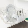 (2 pack) Stainless Steel Kitchen Dish Drying Rack and Drainer, Rust-Resistant Countertop Dish Rack Organizer for Plates, Bowls, Cups and Utensils