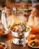 Chafing Dish Buffet Set, 5 Qt 2 Pack, Stainless Steel Chafer with 2 Full Size Pans, Round Catering Warmer Server with Lid Water Pan Folding Stand