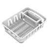 Expandable Kitchen Dish Drying Rack with Utensil Holder, Countertop Dish Drainer Rack for Plates, Cups and Kitchen Sink Organization, White