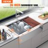 VEVOR Farmhouse Kitchen Sink, 304 Stainless Steel Drop-In Sinks, Single Bowl Basin with Ledge & Accessories, Household Dishwasher Sinks for Workstatio