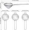3 Pieces Tea Strainers Cocktail Strainer Stainless Steel Fine Mesh Strainer Colander Conical Food Loose Tea Filter Practical Bar Colander Tool